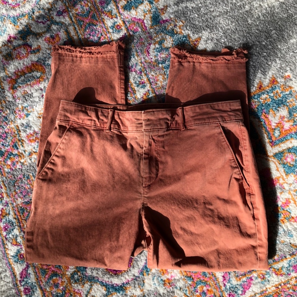 LOFT Petite Frayed Girlfriend Chinos